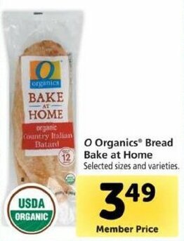 Safeway O Organics Bread Bake At Home offer