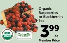 Safeway Organic Raspberries Or Blackberries offer