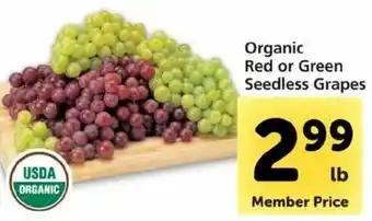 Safeway Organic Red Or Green Seedless Grapes offer