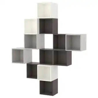 Ikea Eket wall-mounted cabinet combination, white/dark gray/light gray, 68 7/8x13 3/4x82 5/8 offer