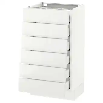 Ikea Sektion base cabinet/6 fronts/6 low drawers, white maximera/ringhult white, 18x15x30 offer