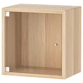 Ikea Eket wall cabinet with glass door, white stained oak effect, 13 3/4x9 7/8x13 3/4 offer