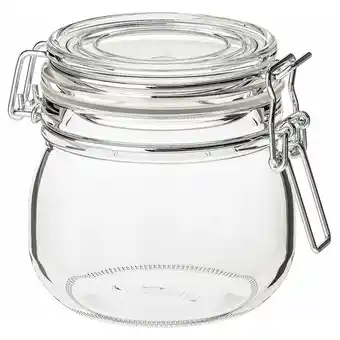 Ikea Korken jar with lid, clear glass, 17 oz offer