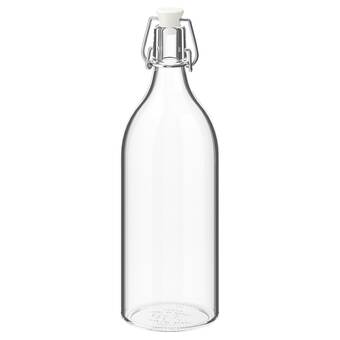 Ikea Korken bottle with stopper, clear glass, 34 oz offer