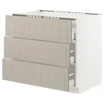 Ikea Sektion / maximera base cab f cktp/3 fronts/3 drawers, white/stensund beige, 36x24x30 offer