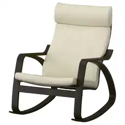 Ikea Poäng rocking chair, black-brown/glose off-white offer