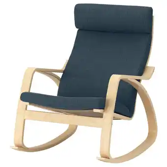 Ikea Poäng rocking chair, birch veneer/hillared dark blue offer