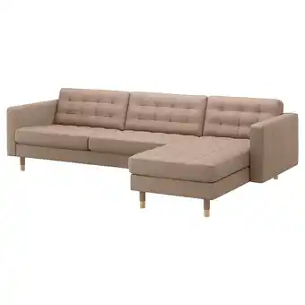 Ikea Morabo sectional, 4-seat, with chaise/grann/bomstad dark beige/wood offer