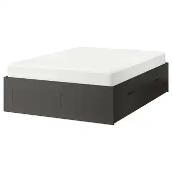 Ikea Brimnes bed frame with storage, gray/luröy, king offer