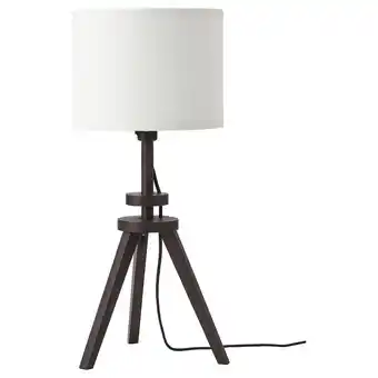 Ikea Lauters table lamp with led bulb, brown ash/white offer