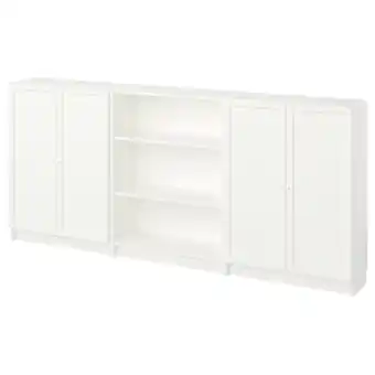 Ikea Billy / oxberg bookcase comb w doors, white, 94 1/2x41 3/4 offer