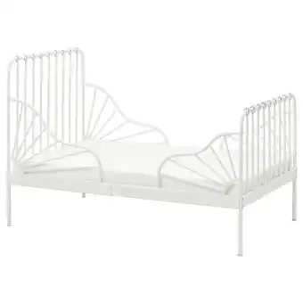 Ikea Minnen ext bed frame with slatted bed base, white, 38 1/4x74 3/4 offer