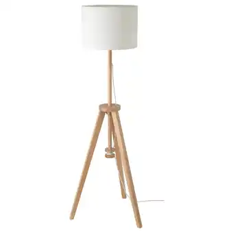 Ikea Lauters floor lamp with led bulb, ash/white offer