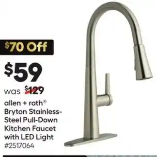 Lowe's allen + roth Bryton Stainless-Steel Pull-Down Kitchen Faucet with LED Light offer