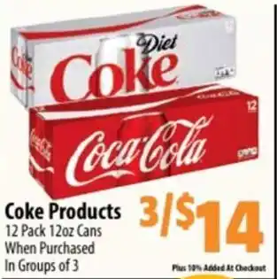 Coke Products 12 Pack 12 oz Cans