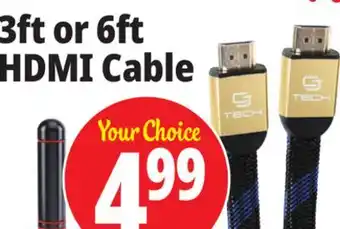 Ocean State Job Lot Cj tech premium super flat hdmi cable, 3' offer