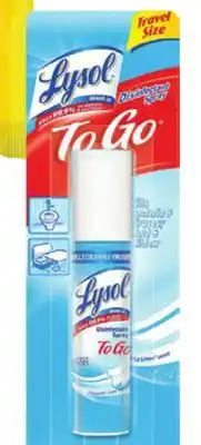 Ocean State Job Lot Lysol crisp linen disinfectant spray to go, 1 oz offer