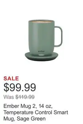 Costco Ember mug 2, 14 oz, temperature control smart mug, sage green offer