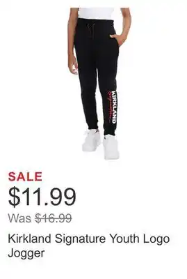 Costco Kirkland signature youth logo jogger offer