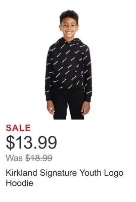 Costco Kirkland signature youth logo hoodie offer