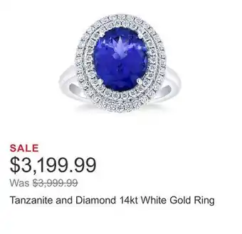 Costco Tanzanite and diamond 14kt white gold ring offer