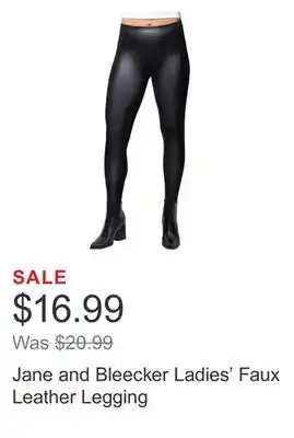 Costco Jane and bleecker ladies' faux leather legging offer