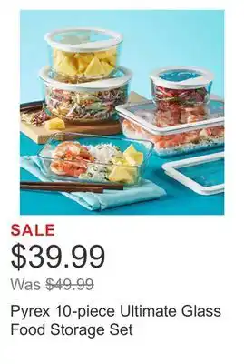 Costco Pyrex 10-piece ultimate glass food storage set offer