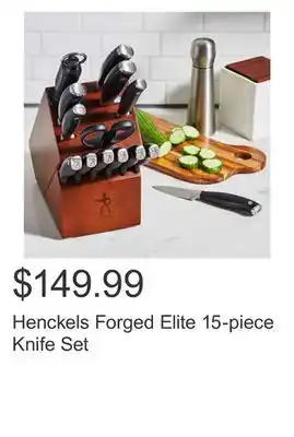 Costco Henckels forged elite 15-piece knife set offer