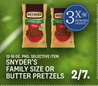 Kings Food Markets Snyder's family size or butter pretzels offer