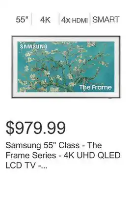Costco Samsung 55 class - the frame series - 4k uhd qled lcd tv - allstate 3-year protection plan bundle included for 5 years of tot offer