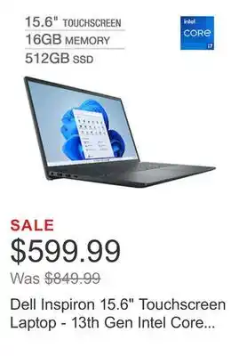 Costco Dell inspiron 15.6 touchscreen laptop - 13th gen intel core i7-1355u - 1080p - windows 11, black offer