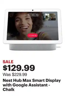 Best Buy Nest hub max smart display with google assistant - chalk offer