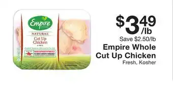 Fairway Store Market Empire whole cut up chicken offer