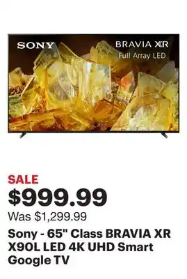 Best Buy Sony - 65 class bravia xr x90l led 4k uhd smart google tv offer