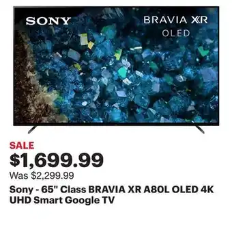 Best Buy Sony - 65 class bravia xr a80l oled 4k uhd smart google tv offer