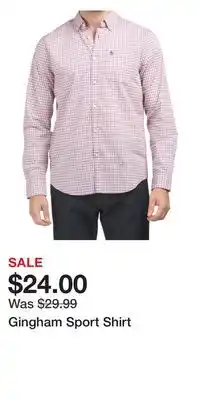 TJ Maxx Gingham sport shirt offer