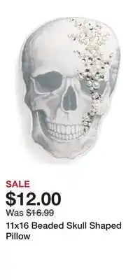 TJ Maxx 11x16 beaded skull shaped pillow offer