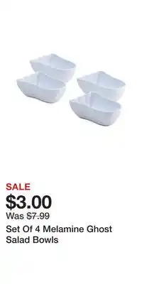 TJ Maxx Set of 4 melamine ghost salad bowls offer