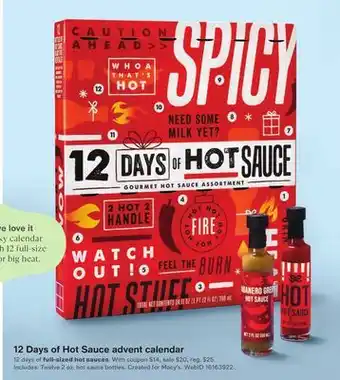 Macy's Msrf holiday 12 days of hot sauce gift box assortment, 12 piece offer