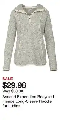 Cabela's Ascend expedition recycled fleece long-sleeve hoodie for ladies offer