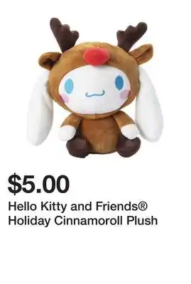 Five Below Hello kitty and friends holiday cinnamoroll plush offer