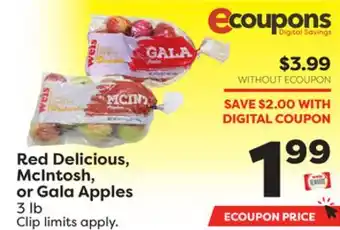 Weis Markets Red delicious, mcintosh, or gala apples offer