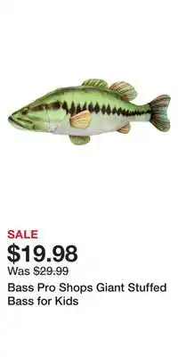 Cabela's Bass pro shops giant stuffed bass for kids offer