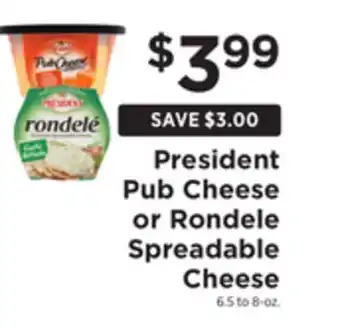 ShopRite Pub cheese or rondele spreadable cheese offer