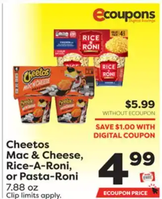 Weis Markets Cheetos mac & cheese, rice-a-roni, or pasta-roni offer