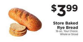 ShopRite Store baked rye bread offer