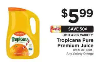 ShopRite Pure premium juice offer