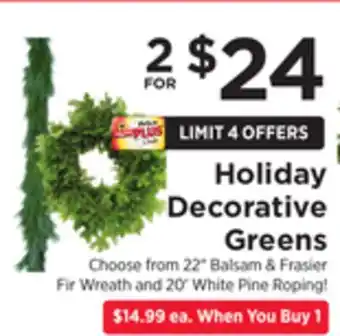 ShopRite Holiday decorative greens offer