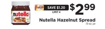 ShopRite Hazelnut spread offer