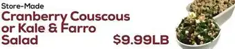 DeCicco & Sons Cranberry couscous or kale & farro salad offer